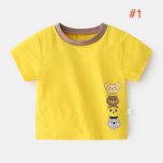 子供半袖コットン Tシャツ 0-3 歳の男の子と女の子トップス ベビー夏ボトムシャツ