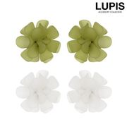 ピアス フラワー かわいい 韓国 韓国っぽ マット 春 大人 ガーリー きれいめ 華やか 花