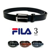 【全3色】FILA フィラ ロゴ型押し レザーベルト シングルピンバックルベルト 2.8cm