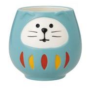 開運カラー 福猫だるまマグカップ 青 ZCB-47623