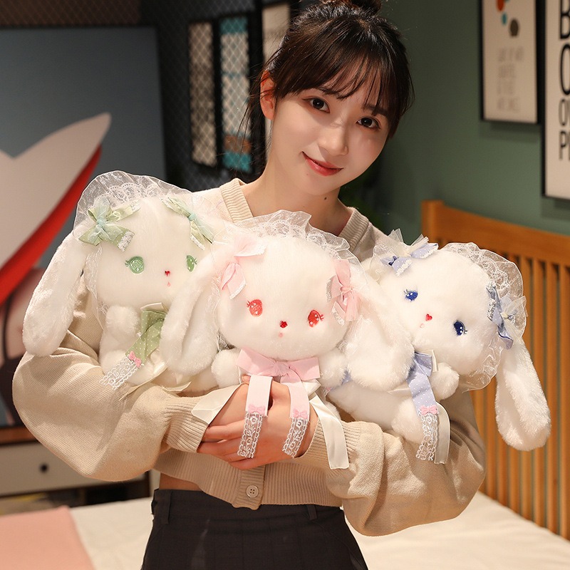 4色 新作ウサギのぬいぐるみ リボンが付いたかわいいウサギ