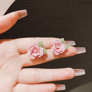 S925ポスト ピアス ハンドメイド  ピアス お花ピアス  イヤリング 2024新作