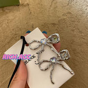 シルバーヘアピン　シンプル　サイド髪ピン　フェミニン　韓国ヘアアクセサリー