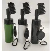 ゴルフ用品 ゴルフクラブ プッシュ式 スプレーボトルブラシ クラブ洗浄ブラシ