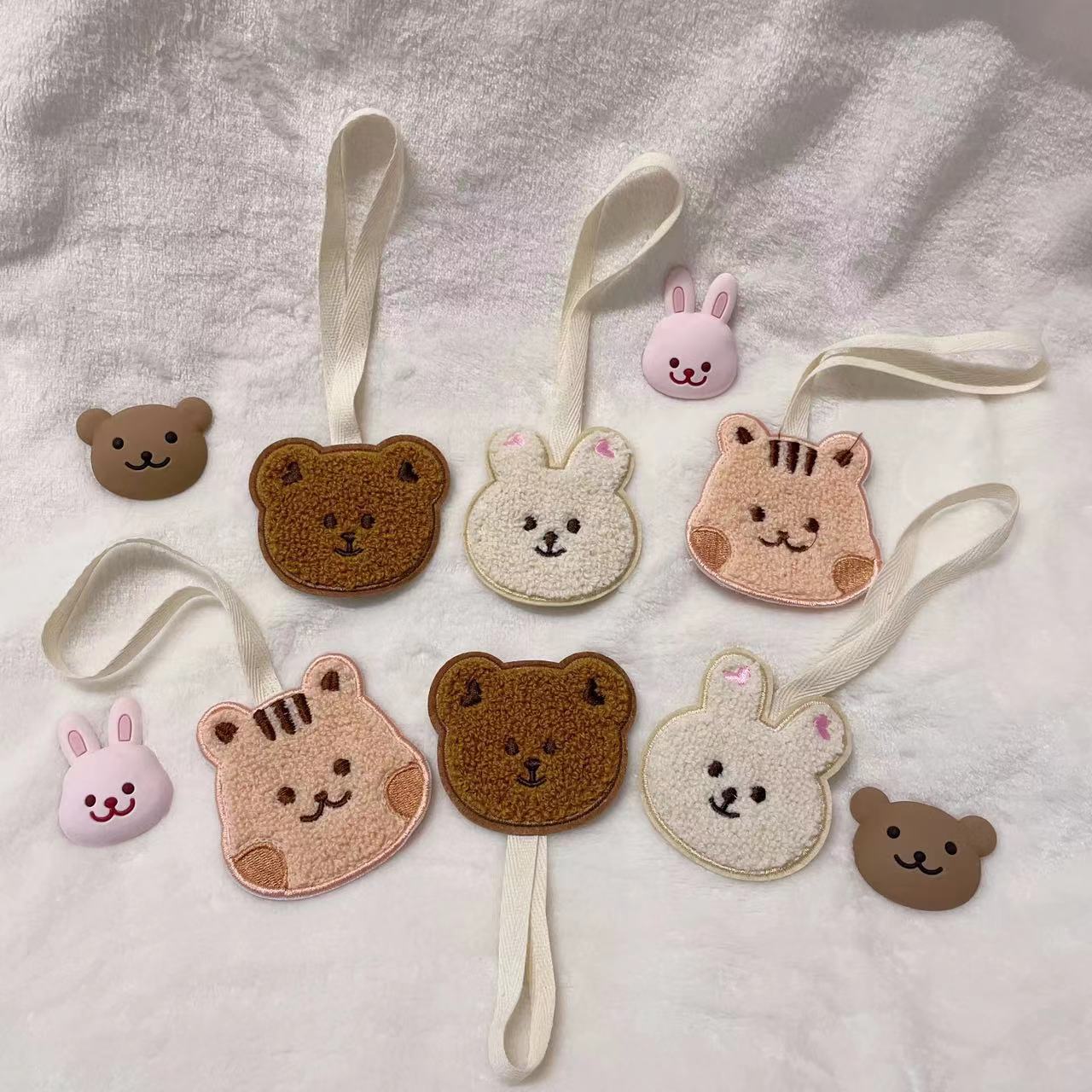 【L66-1】　あっこ★24個　ネームタグ　入園　入学　くま　ハンドメイド L66-1】 あっこ☆24個 ネームタグ 入園 入学 くま ハンドメイド
