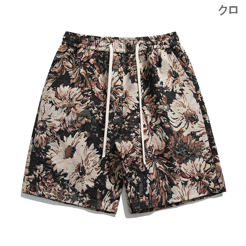 メンズ ビーチ風 花柄 ハーフパンツ 男女兼用 ストリート系 半