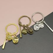 6色 復古 合金  野球キーホルダー 野球記念品 スポーツ  野球バット 野球グローブ  キーチェーン  野球雑貨