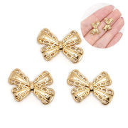 406.メタルパーツ リボン 10個売り ゴールド パーツ ハンドメイド ハンドメイドパーツ