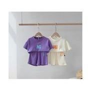 2024夏新作 韓国風子供服 ベビー服 半袖 トップス Tシャツ+ショートパンツ 2点セット