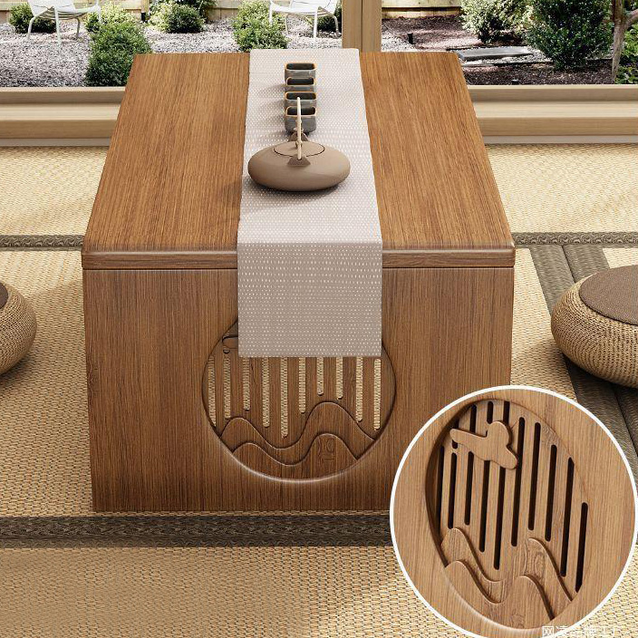 折りたたみ式 アンティークシンプル木目調センターテーブル ロー