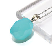 ペンダントトップ　シーブルーカルセドニー　ブラジル産　ステンレス　シルバー　日本製