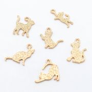 オリジナル/アンティークパーツ/猫雑貨/両面同じ梨地処理/左右対称に使えます/猫パーツ/最安値保証