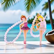 2色 パールチェーン  バレエ少女 キーホルダー  バレエ雑貨 バレエキーホルダー  キーチェーン