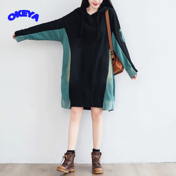 2024年秋新作　レディース服　ワンピース　ロングワンピース　パーカー　長袖　ゆったり　3色展開