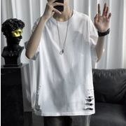 メンズ トップス Tシャツ 半袖 ブラウス カジュアル  ダメージ加工