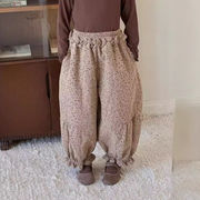 子供服　90~140cm　キッズパンツ　フリルロングパンツ　韓国キッズ服