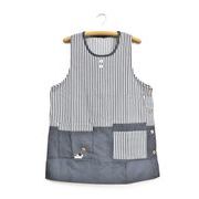 【即納】デニム調猫キッチン　レディースエプロン 保育士 介護士