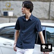 【セットアップ】サッカー素材 半袖 レギュラーシャツ+ノースリーブ 2点セット／SOMEDIFF