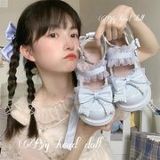 パンプス ローファー ベルト PU フェイクレザー 厚底 ロリーターファッション レディース