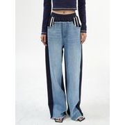 大きいサイズ レトロパンツ ゆったり シンプル レディースデニムパンツ 痩せ見えパンツ デニムパンツ