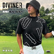 【Tシャツ】ビッグロゴ 半袖 ストレッチ モックネック／DIVINER GOLF