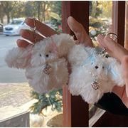 2024 新入荷　韓国 ハートリボンパールリボンウサギ 鍵ボタンぬいぐるみ 子犬 ストラップ