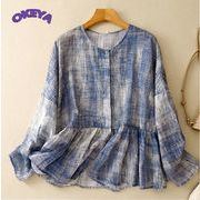 【2024年秋新作】レディース服　トップス　シャツ　長袖　フリル　可愛い　薄手　ブラウス　M#-2XL#