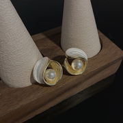 S925シルバーニードルパールピアス韓国のイヤリングinsスタイルのレトロなイヤリング