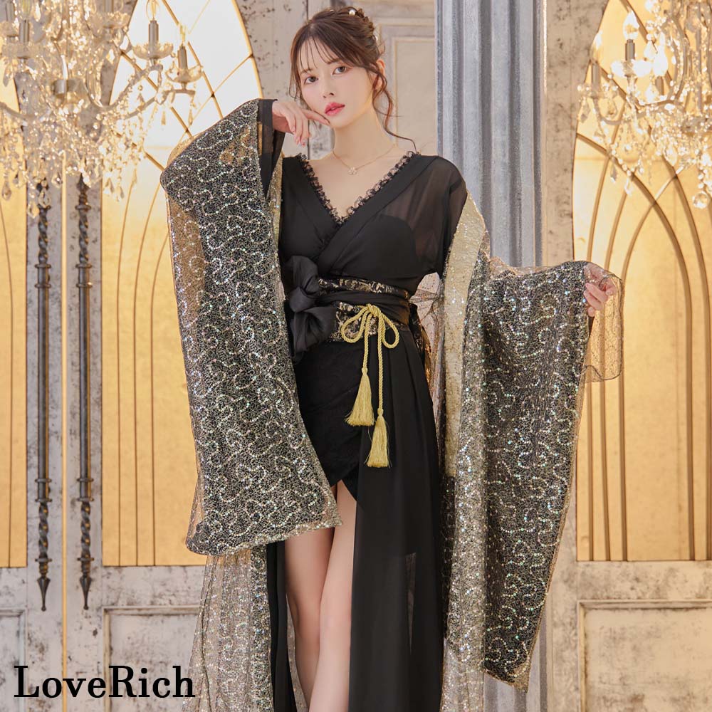 1350スパンコ花魁 羽織 ロング着物ドレス 和柄 よさこい 花魁