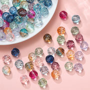 10mm ガラス ビーズ 穴ありデコパーツDIY ビーズ デコ素材 手芸材料 チェーン アクセサリーパーツ