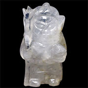 彫刻品 水晶 毘沙門天 置物 厄除け。恵方の神 七福神の一柱 天然石