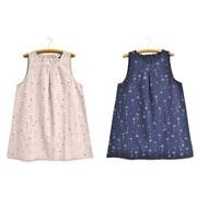 【即納】花プリントナチュラルエプロン　レディースエプロン 保育士 介護士