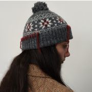 キャップ 小顔効果  帽子 ニット帽  毛糸 防寒