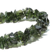 ブレス　モルダバイト＜チェコ産＞　さざれ　約6.4〜12.4ｍｍ　証明書付き　パワーストーン　天然石