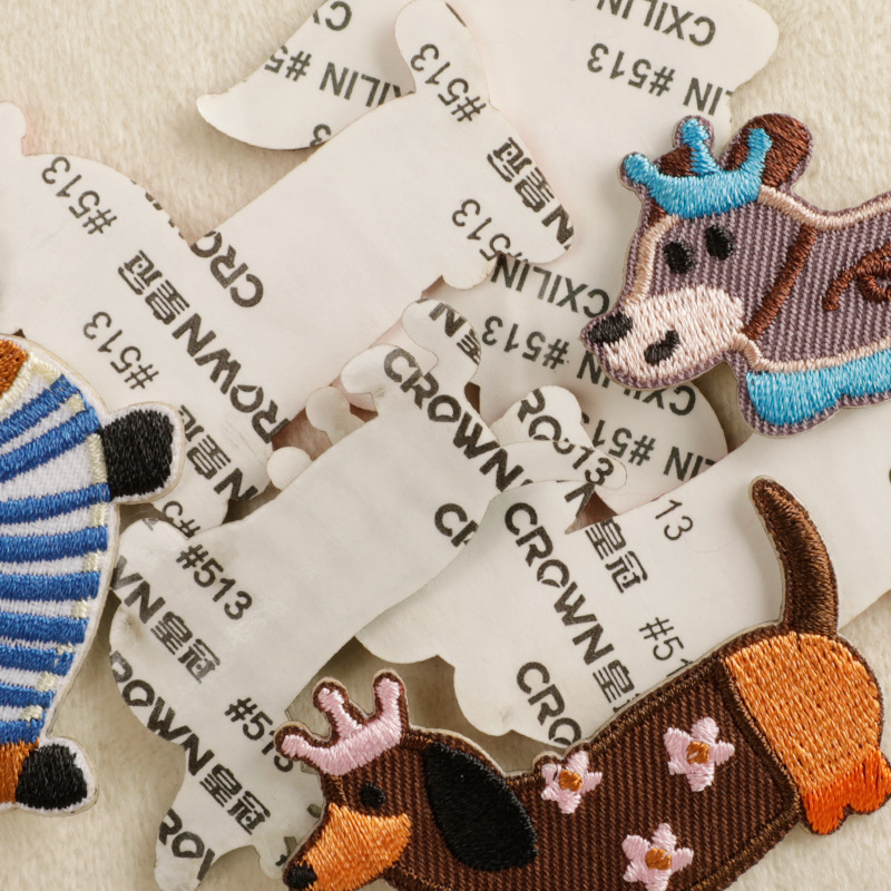 12種】ダックスフンド 犬 刺繍ワッペン アップリケ ハンドメイド