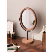 品質自信あり 実木化粧鏡 家庭用 デスクトップミラー 木製ミラー ミラー デスクトップミラー  レトロ