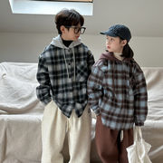 子供服　キッズコート　90~150cm　チェック柄　男女兼用　韓国キッズ服