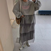 パーカー　スウェット　ワンピース　デザイン　韓国ファッション　秋冬