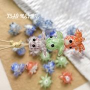 ガラス  ビーズ 穴ありデコパーツDIY ビーズ  デコ素材 手芸材料 チェーンパーツ アクセサリーパーツ
