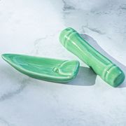 箸置き たけ 葉 箸台 箸枕 はし置き カトラリーレスト 陶器　箸休め レトロ