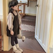 ★2024秋冬子供服★シンプル 裏起毛 厚手 無地 ポケット付き サロペット 韓国風子供服 防寒 温かい