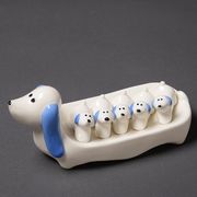箸置きセット わんちゃん ラッキードッグ 犬 5点セット トレイ付き 収納便利 食器 お箸おき 箸台 箸枕