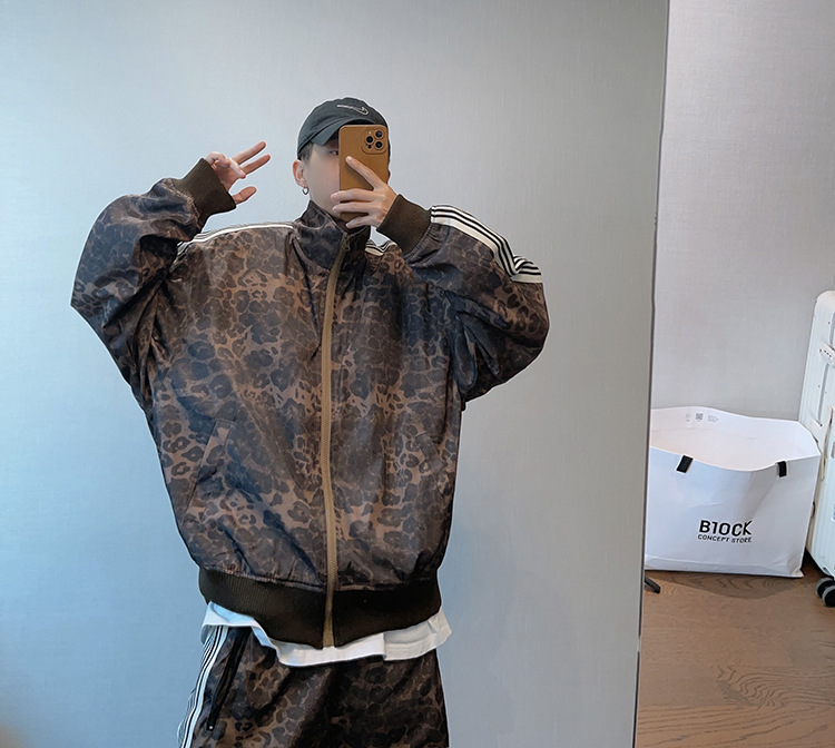 メンズ レオパード柄 ジョガー アウター 男女兼用 ジョガーパンツ