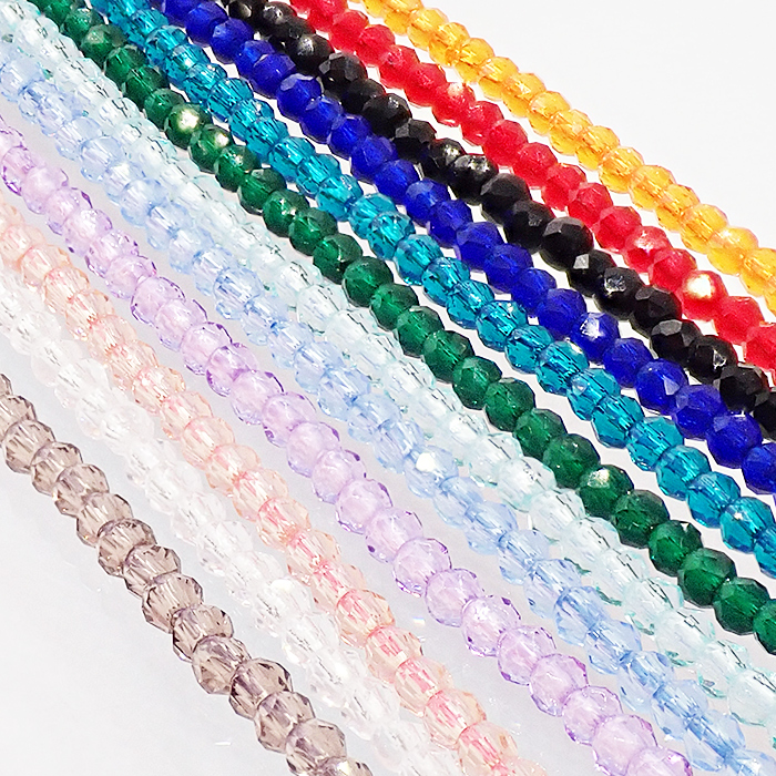 ガラスビーズ【61. ラウンドカット 2mm 1連】 約36cm オーロラ メッキガラスビーズ 国内発送