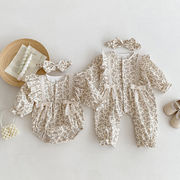 ins 春新作　子供服　選べる2タイプ　ヘアバンド付き　ロンパース　可愛い　おしゃれ　新生児　出産祝い