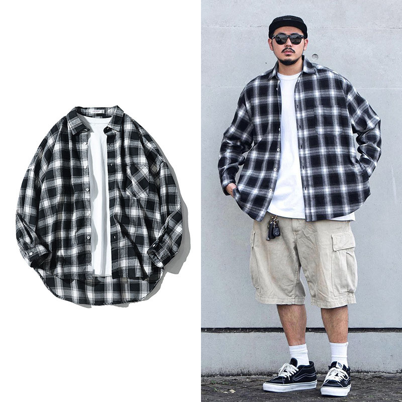 メンズファッション チェック柄 長袖 シャツ 男女兼用 カジュアル アウター 春秋 2025新作★全4色