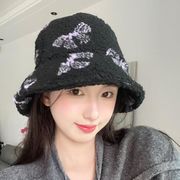 キャップ 小顔効果  帽子 バケットハット ボア 可愛い 防寒