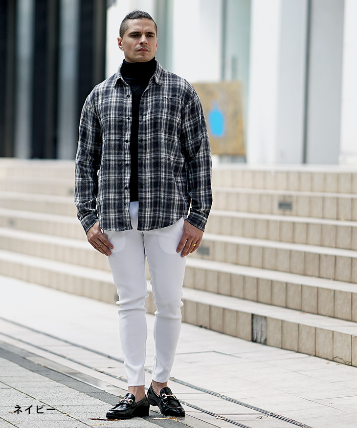 長袖シャツ】ネルシャツ チェックシャツ レギュラーカラーシャツ