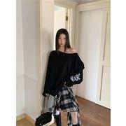 長袖トップス 切り替え 体型カバー 着痩せ カジュアル