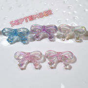 ビーズパーツ　穴あり　チェーンパーツ　手芸DIY アクセサリー材料　リボン